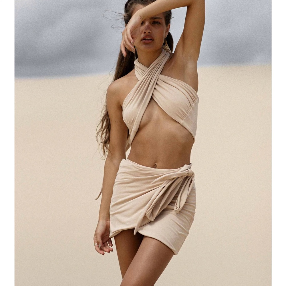 Lost Lorelei Quantum Mini Skirt + Wrap Top